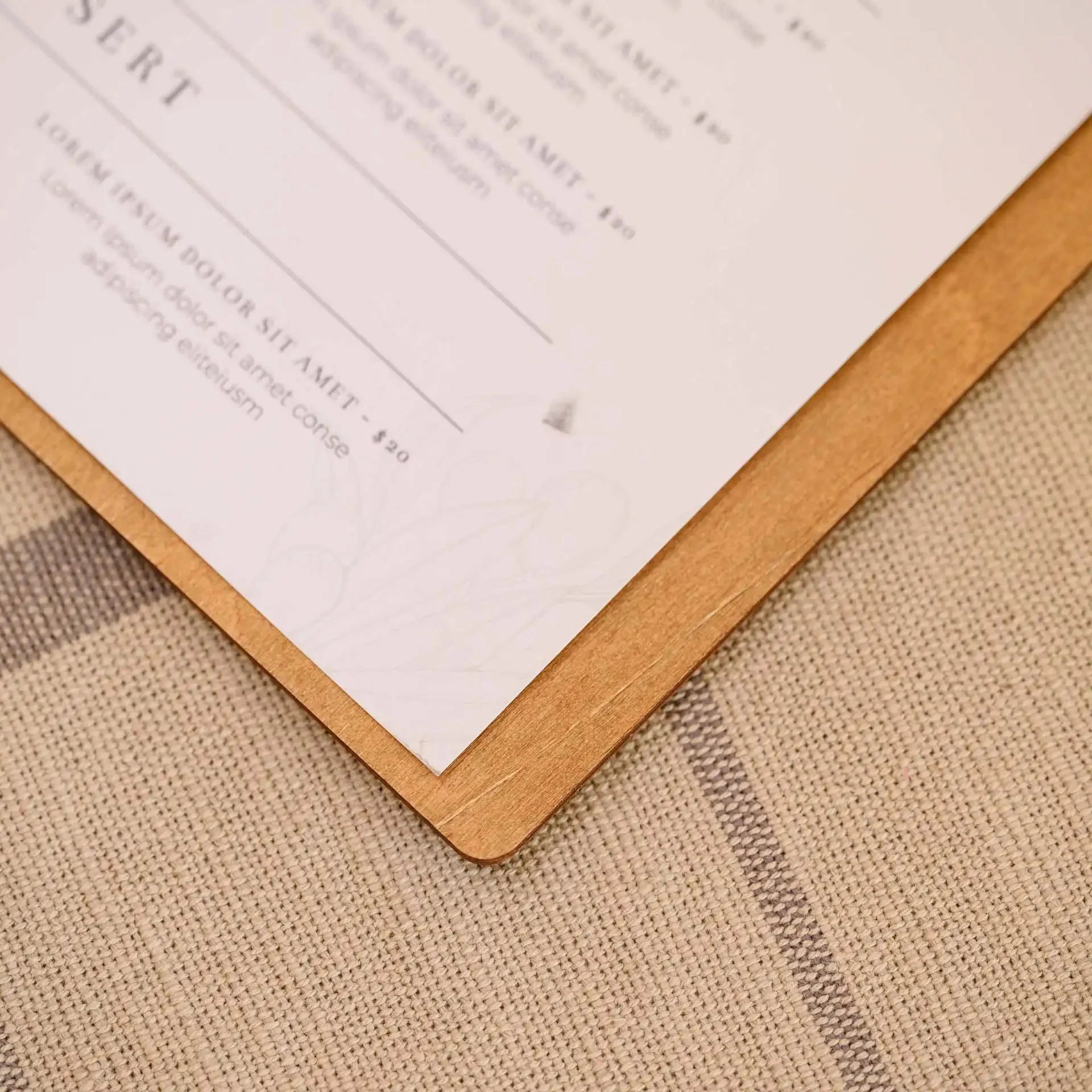 Wooden Menu Board with Leather Handle (P09A4) - inkohoreca - shop