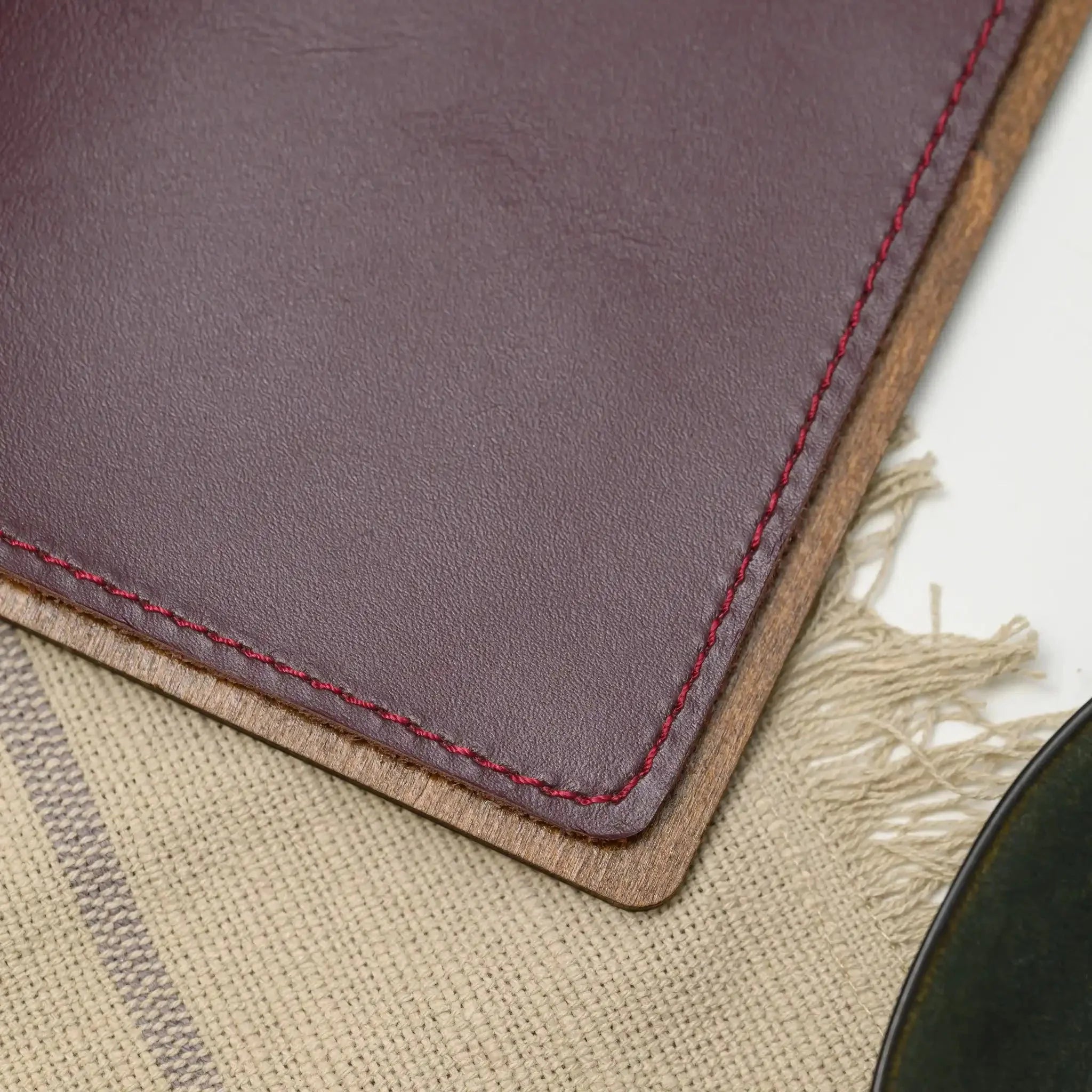 Wooden Menu Board with Ring Binder and Leather Cover (P06A4) - inkohoreca - shop