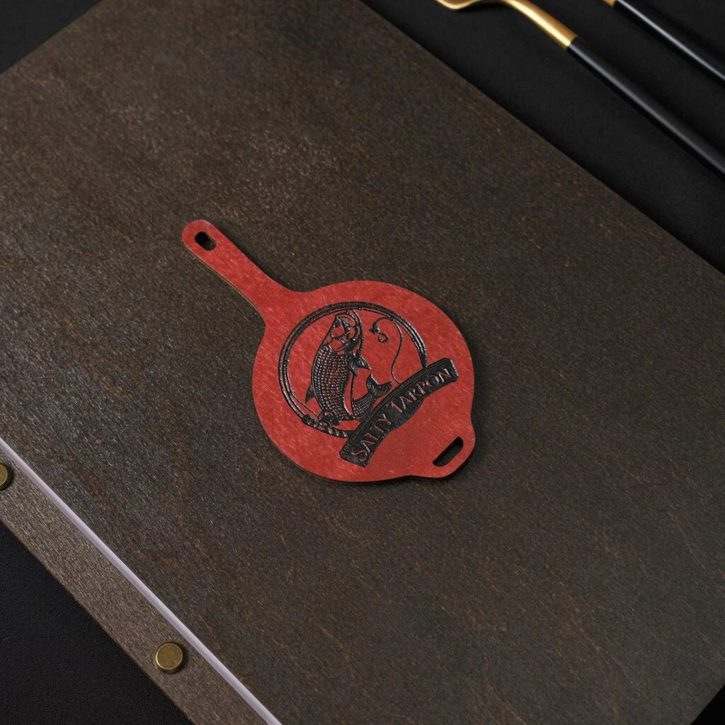 The folders have a deep, rich dark brown wood grain that provides a premium look.