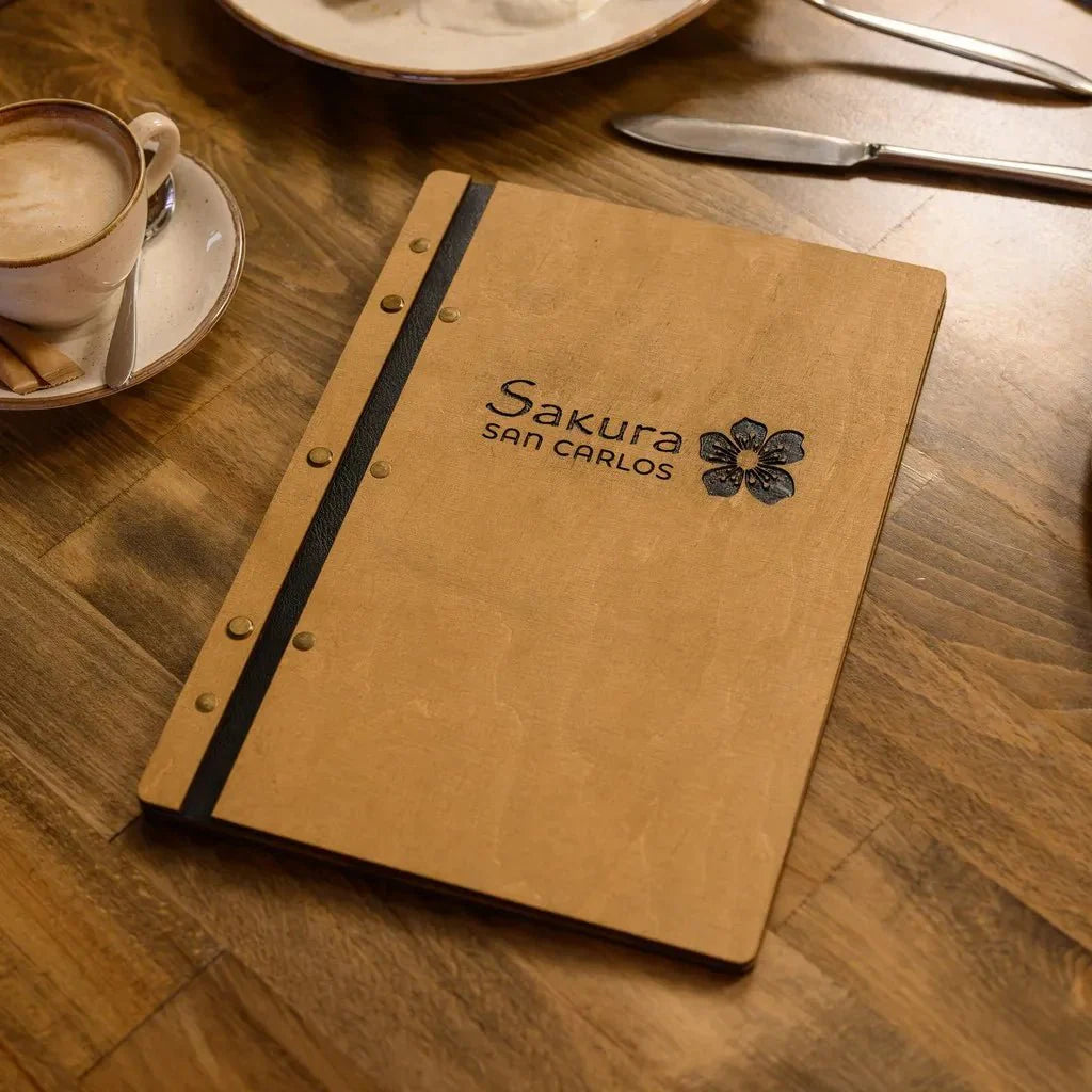 Bespoke menu covers for restaurants with refined stitching.