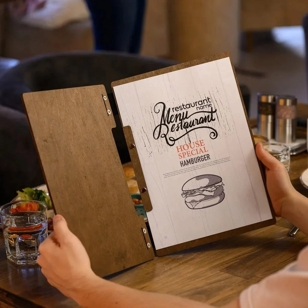 Luxury restaurant menu sleeves for a refined look.