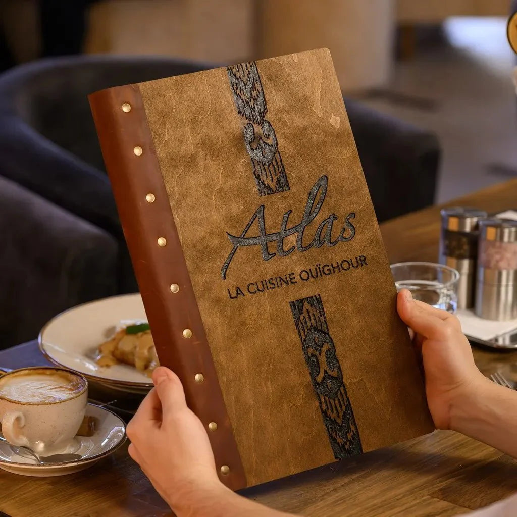 Bespoke restaurant menu books for a classic feel.