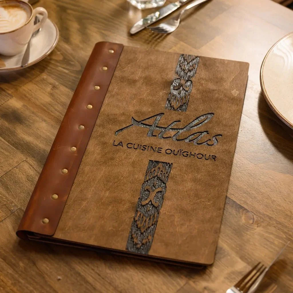 Functional restaurant menu book for easy handling.