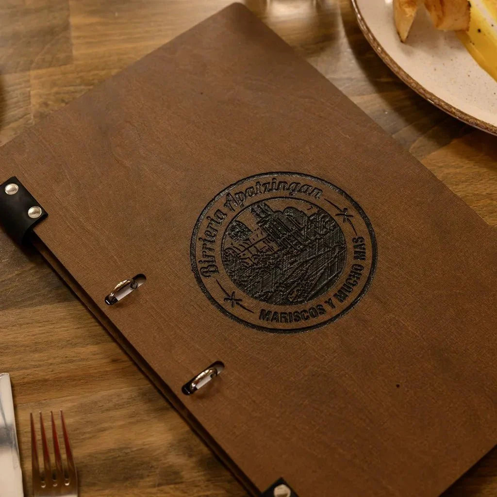 Luxury restaurant menu covers with a refined appearance.