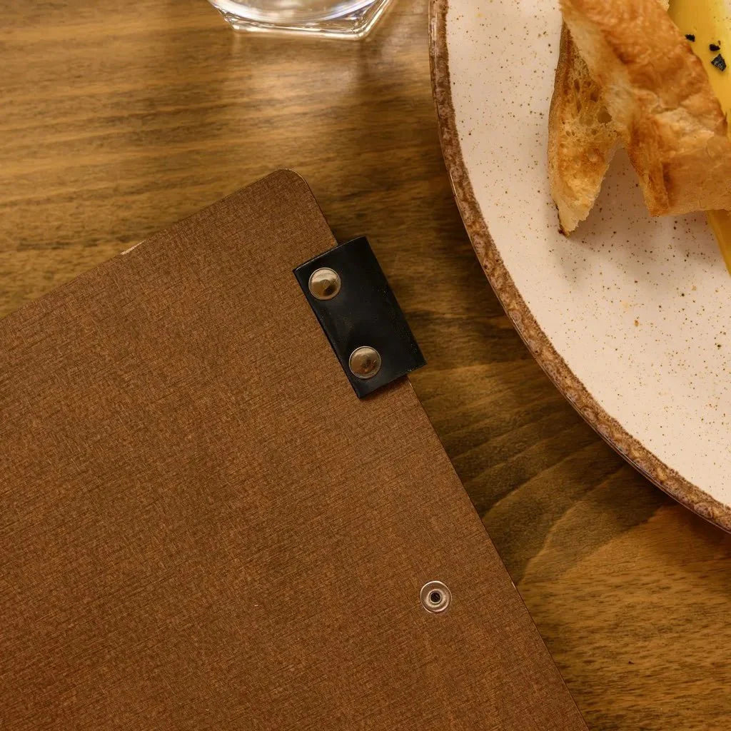 Sophisticated menu folders for restaurants for an upscale feel.